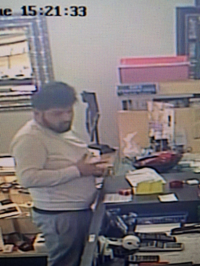 The suspect wanted in connection to recent theft